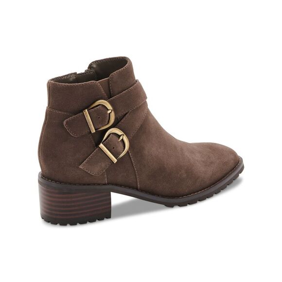 AQUA COLLEGE Womens Brown Sela Round Toe Block Heel Booties 7.5 M - Picture 2 of 4